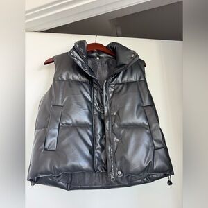 Faux Leather Vest black size XS